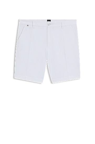 Shorts BOSS Slim-Fit Stretch Cotton Shorts Vit | 50543951