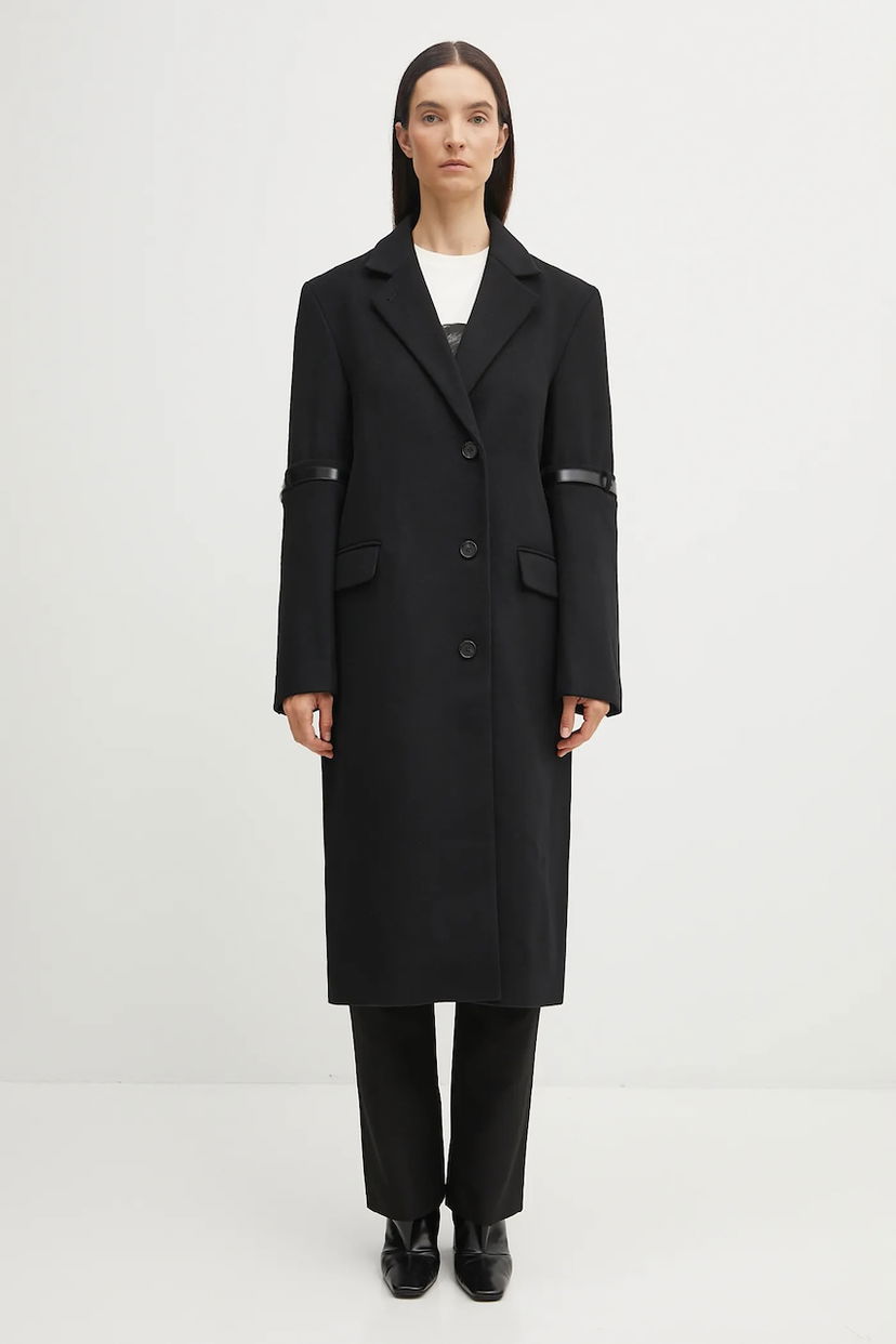 Rockar Coperni Coperni Belted Wool Blend Coat Svart | COPM14F1011