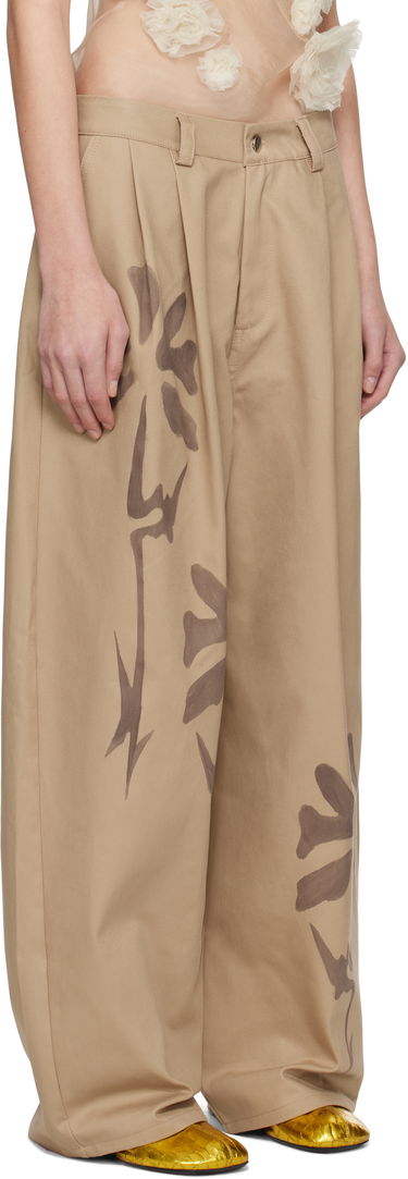 Byxor Collina Strada Collina Strada Catchfly Print Trousers Beige | XX6042, 4