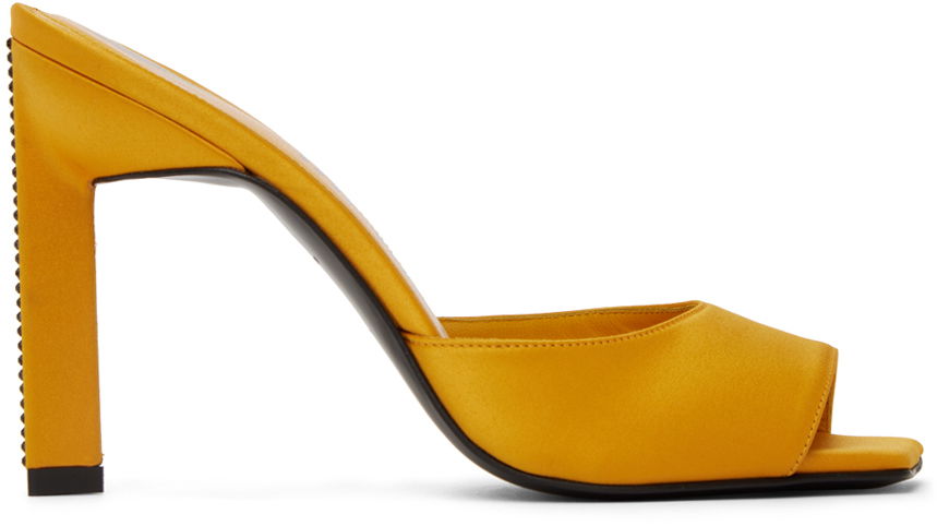 Skovård The Attico Attico Kaia Satin Heeled Mules Gul | 231WS228 V015, 0