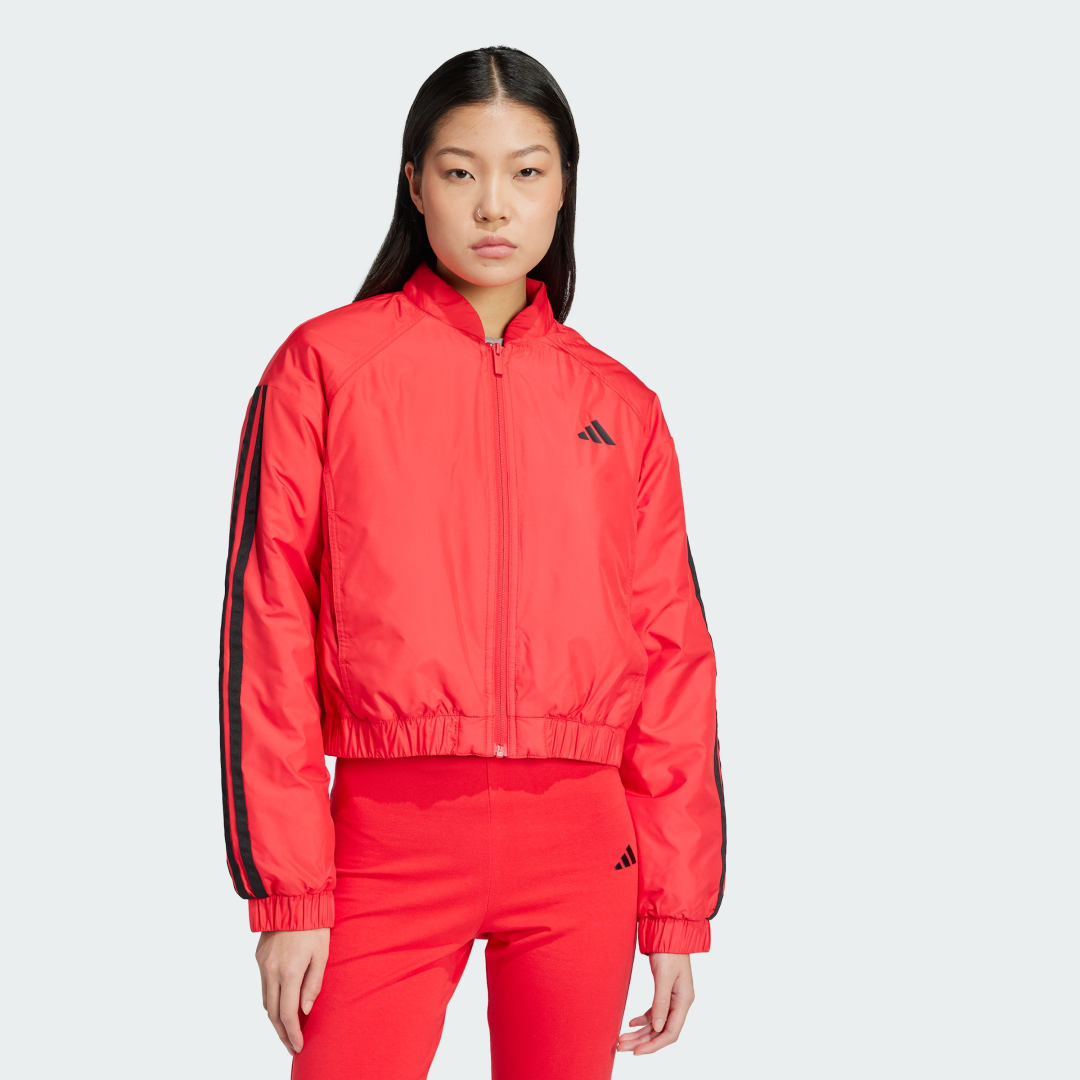 Bomberjacka adidas Performance Essentials 3-Stripes Insulated Bomber Jacket Röd | JP1724, 0