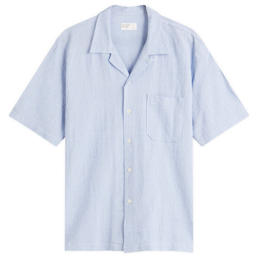 Skjorta Universal Works Universal Works Seersucker Road Shirt, Size Large Blå | 32656-PAB