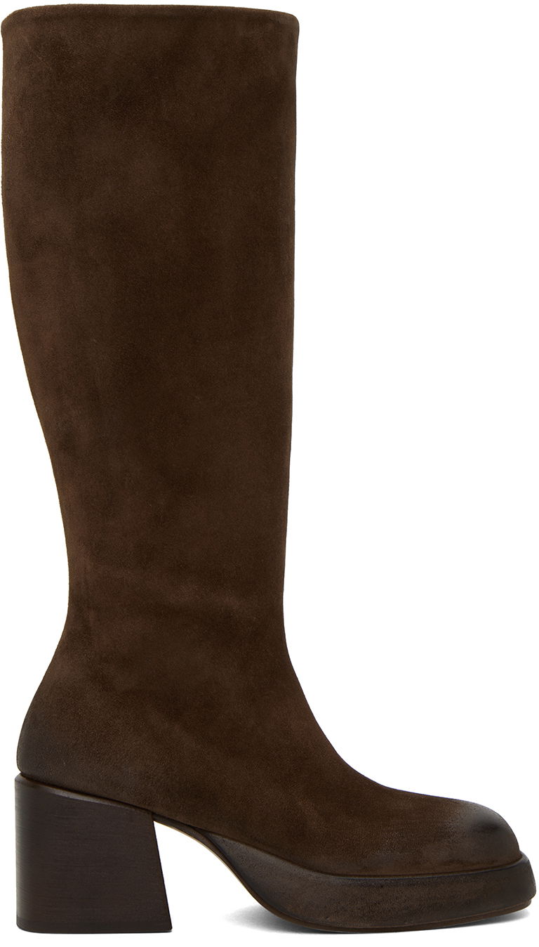 Kläder Marsèll Marsèll Plattino Suede Tall Boots Brun | MW7021 098