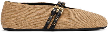 Kläder Alaïa ALAÏA Paper Straw Ballerina Flats Beige | AA3A058TK036, 0