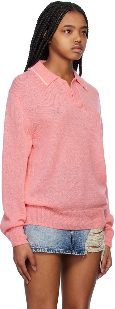 Polotröja We11done Destroyed Knit Polo Rosa | WD-KT1-23-665-U-PK, 1