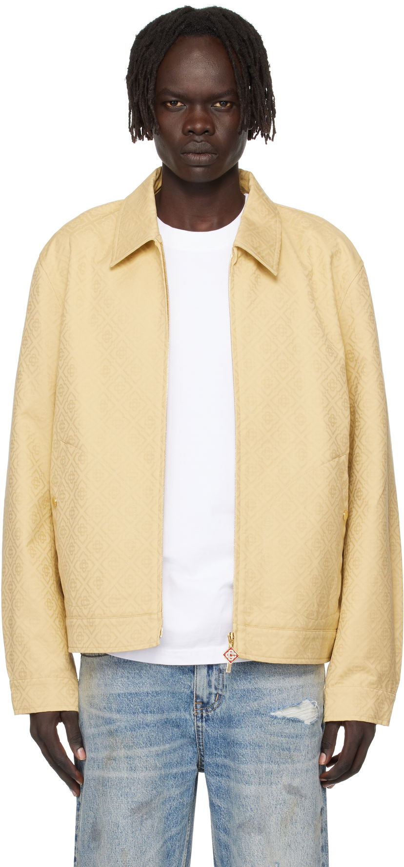 Jacka Casablanca Casablanca Monogram Jacquard Jacket Gul | MPF25-JK-378-01