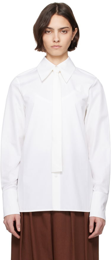 Skjorta Jil Sander Jil Sander Cotton Poplin Tie Shirt Vit | J03DL0196_J45002, 0