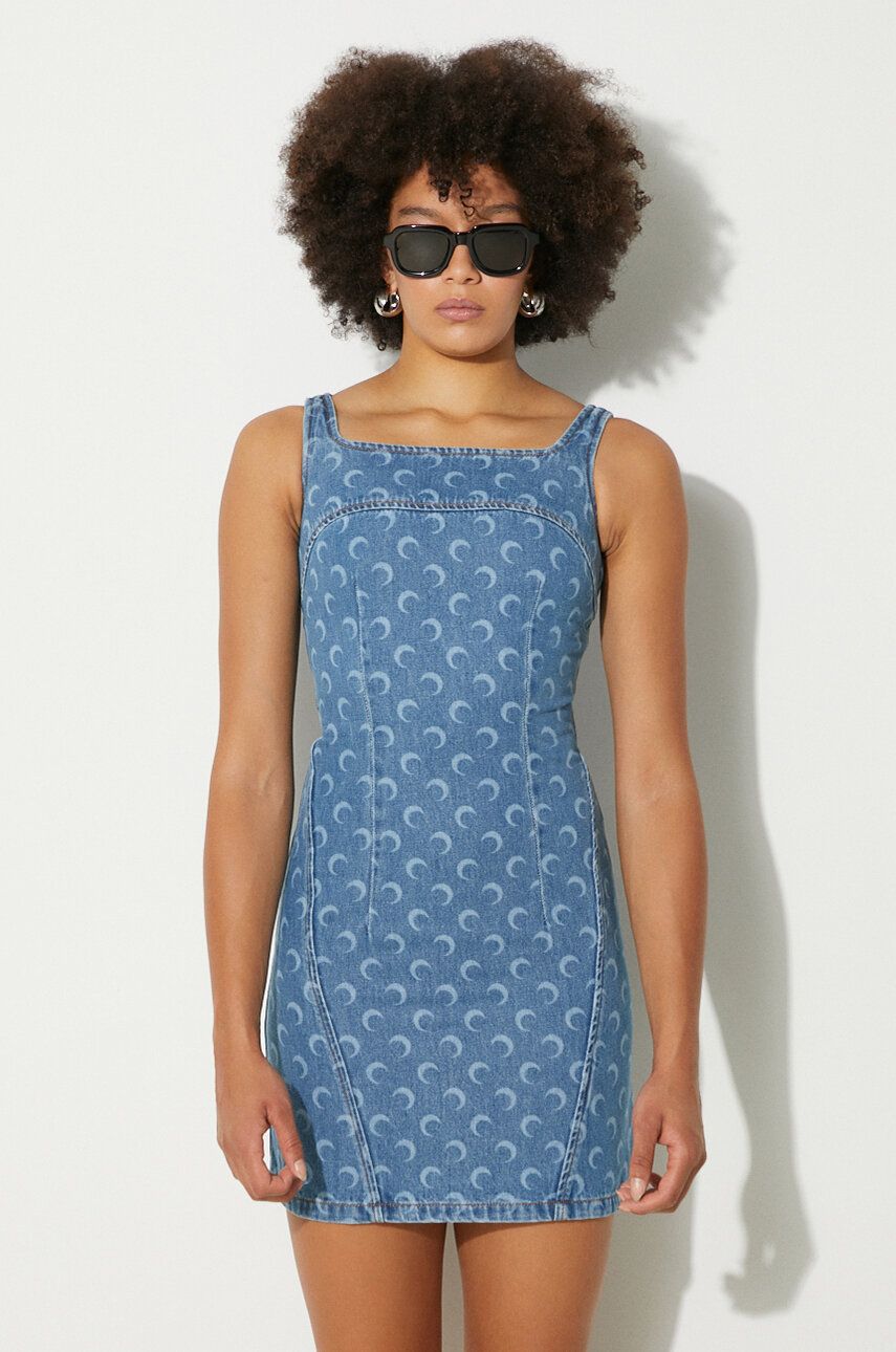 Klä Marine Serre Denim Mini Dress Blå | WDR056A, 0