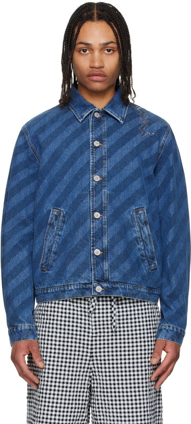Jacka Marni Marni Striped Denim Jacket Blå | JUJU0050S0 USCX36, 0