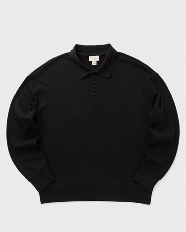 Polotröja CALVIN KLEIN Long Sleeve Heavyweight Sweater-Knit Jersey Polo Shirt Svart | LV04RD224GUB1, 2