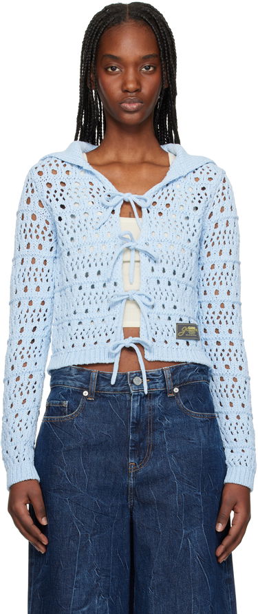 Sweater GANNI Ganni Tie String Knit Cardigan Blå | K2429, 0