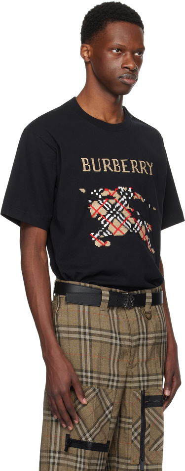 T-shirt Burberry Cross Stitch Horseferry Print Cotton T-Shirt Svart | 8109021, 1