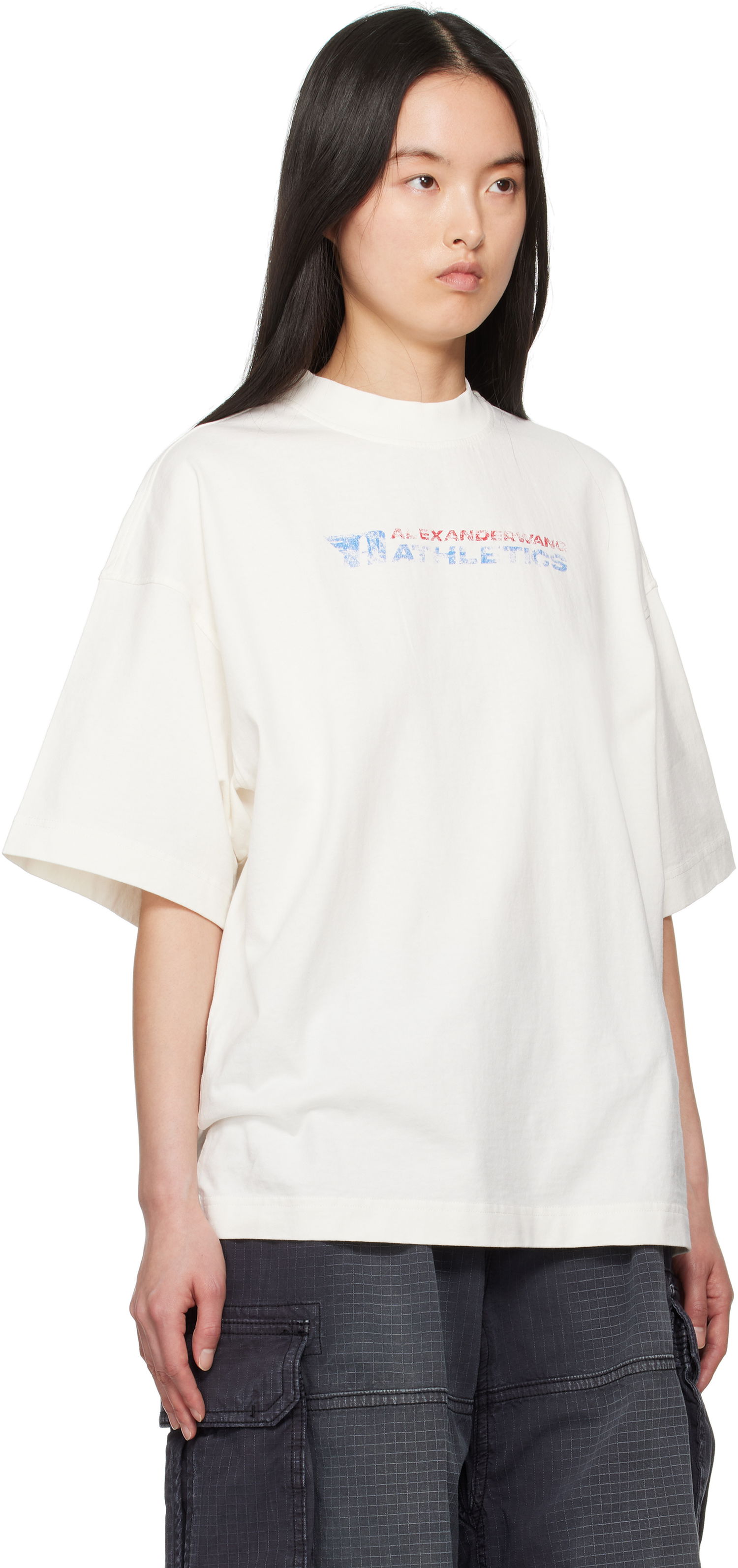 T-shirt Alexander Wang Alexander Wang Logo-Print T-Shirt Vit | UCC2251835, 1