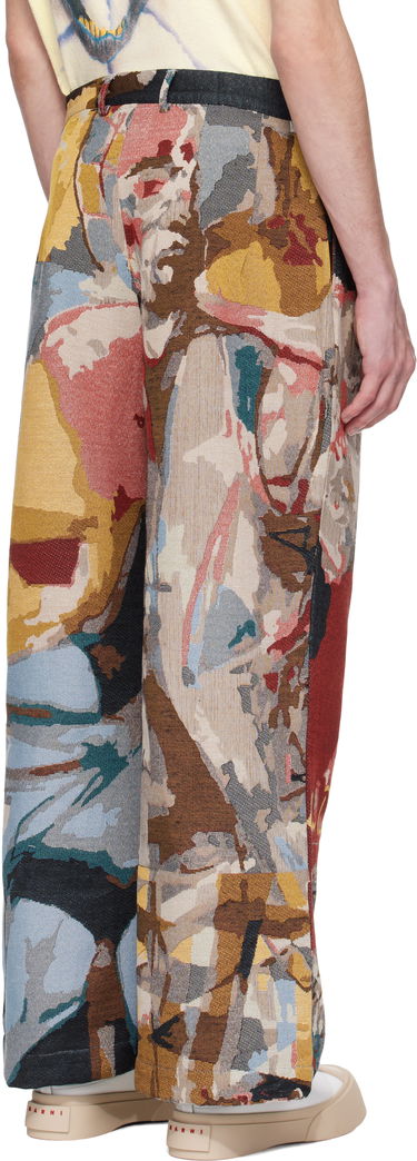 Byxor KidSuper KidSuper Jacquard Paintings Double Pleated Trousers Flerfärgad | SS25-PT-06, 2