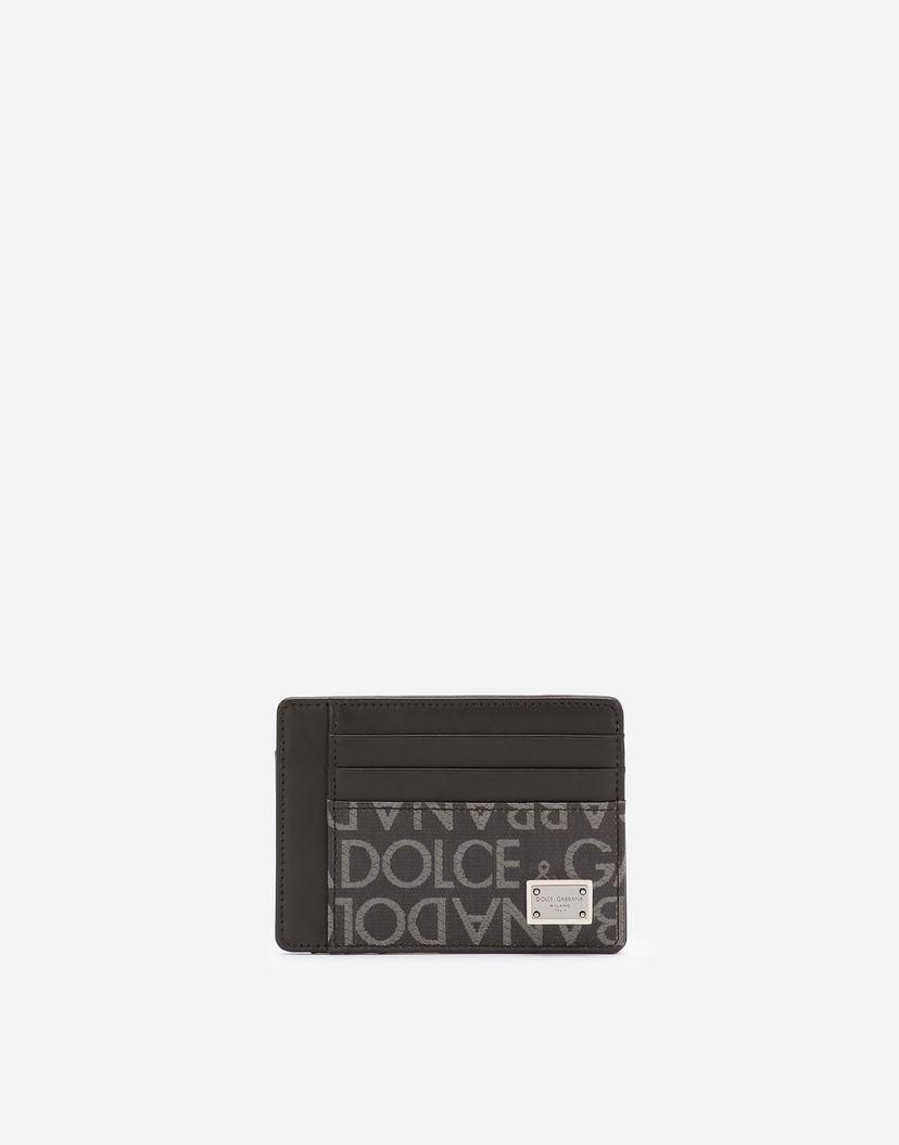 Plånbok Dolce & Gabbana Coated Jacquard Card Holder Svart | BP3325AJ7058B969