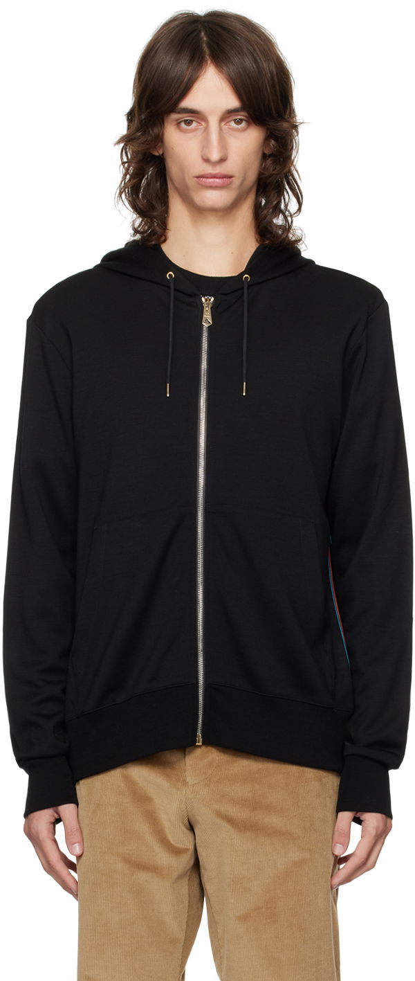 Sweatshirt Paul Smith Paul Smith Signature Stripe Zip Hoodie Svart | M1R-300S-H00035-79