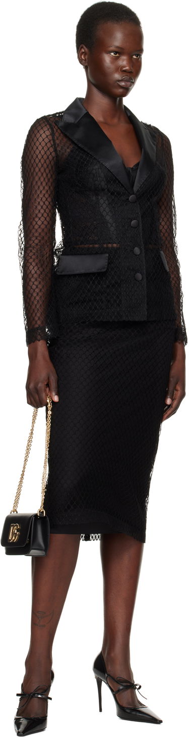 Handväska Dolce & Gabbana 'Dolce' Mesh Tuxedo Jacket Svart | F27BUT HLM83, 3