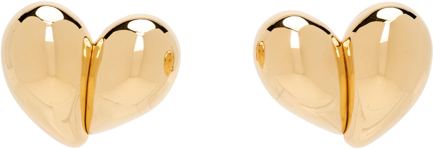 Örhängen Bottega Veneta Bottega Veneta Gold Tone Split Heart Clip-On Earrings Gul | 838156 VAHU0, 0