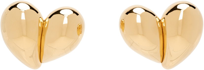 Örhängen Bottega Veneta Bottega Veneta Gold Tone Split Heart Clip-On Earrings Gul | 838156 VAHU0