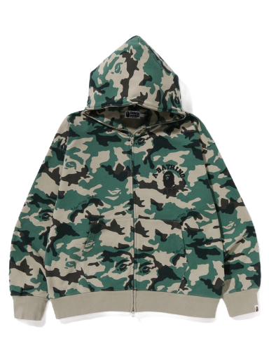 Sweatshirt BAPE Woodland Camo Loose Fit Full Zip Hoodie Grön | 1J30-115-006
