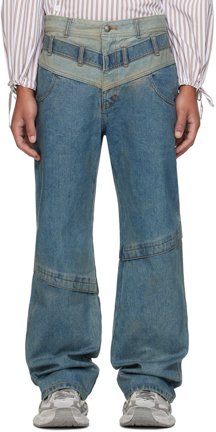 Jeans Andersson Bell Layered Wide Leg Jeans Blå | apa740m, 0