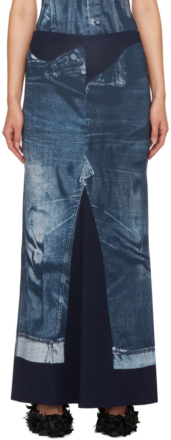 Kjol Jean Paul Gaultier Gaultier Trompe L'œil Maxi Skirt Blå | 23/15-F-JU055-J530-5950