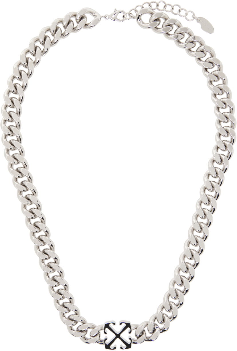 Halsband Off-White Chain Necklace With Enamel Arrow Metallisk | OMOB156C99MET0017210