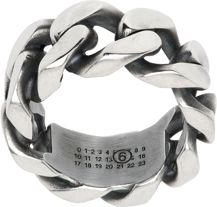 Ringa Maison Margiela MM6 Maison Margiela Numeric Chain Ring Metallisk | SM6UQ0091 SV0310