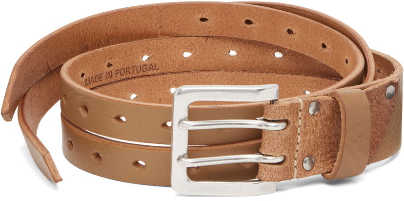 Bälten OUR LEGACY Leather Split Belt with Double-Prong Buckle Brun | A4258SOS