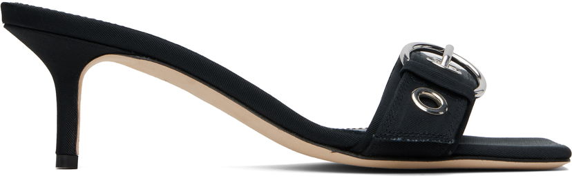 Skovård Aeyde Aeyde Ilvy Eyelet Grosgrain Mules Svart | A11-HS-GAIS55TB188-SS25-800-069