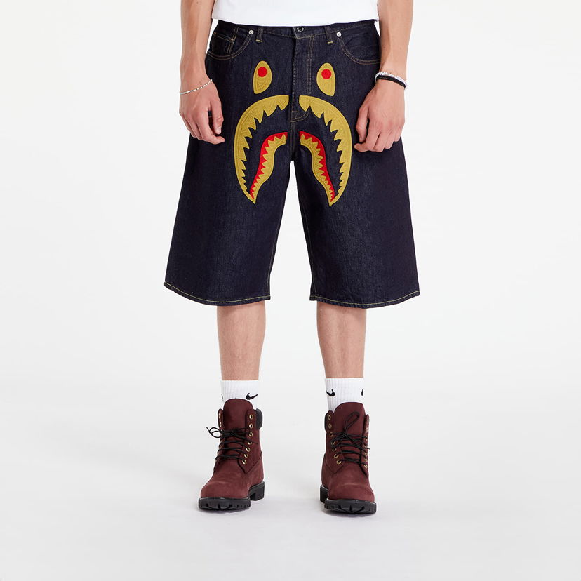 Shorts BAPE A BATHING APE Shark Denim Shorts Indigo Svart | 001DSK301002M ING