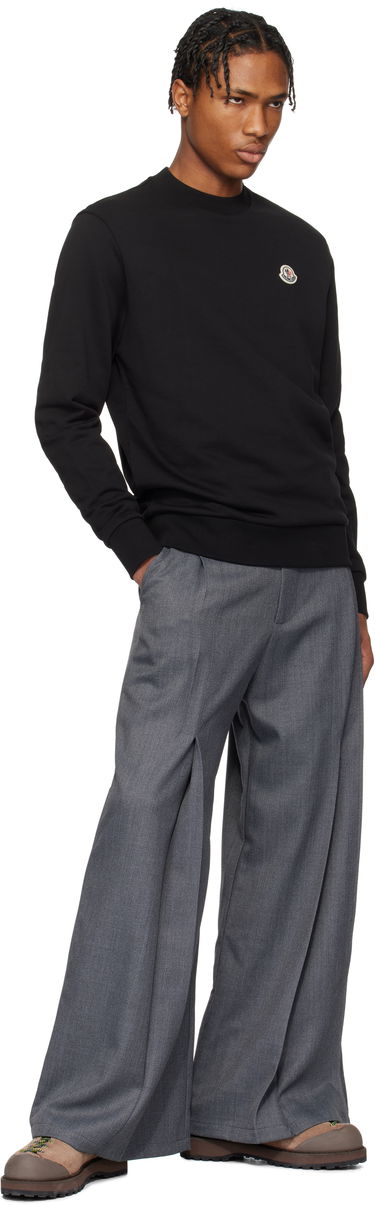 Sweater Moncler Moncler Logo Patch Cotton Sweatshirt Svart | K10918G00073809KR, 3