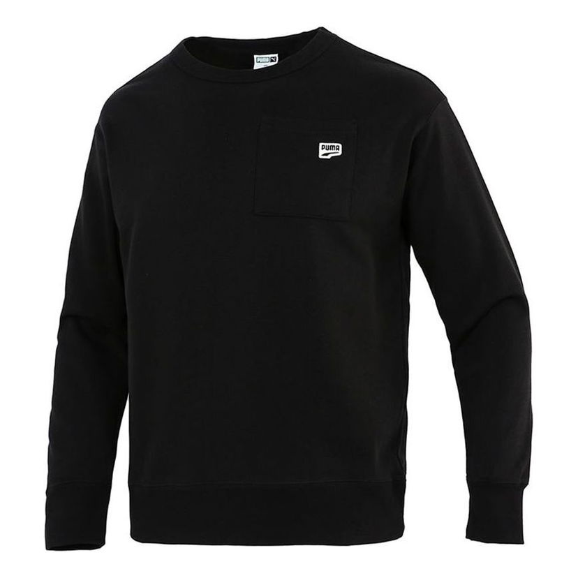 Sweater Puma Puma Pocket Label Knit Pullover Svart | 533036-01