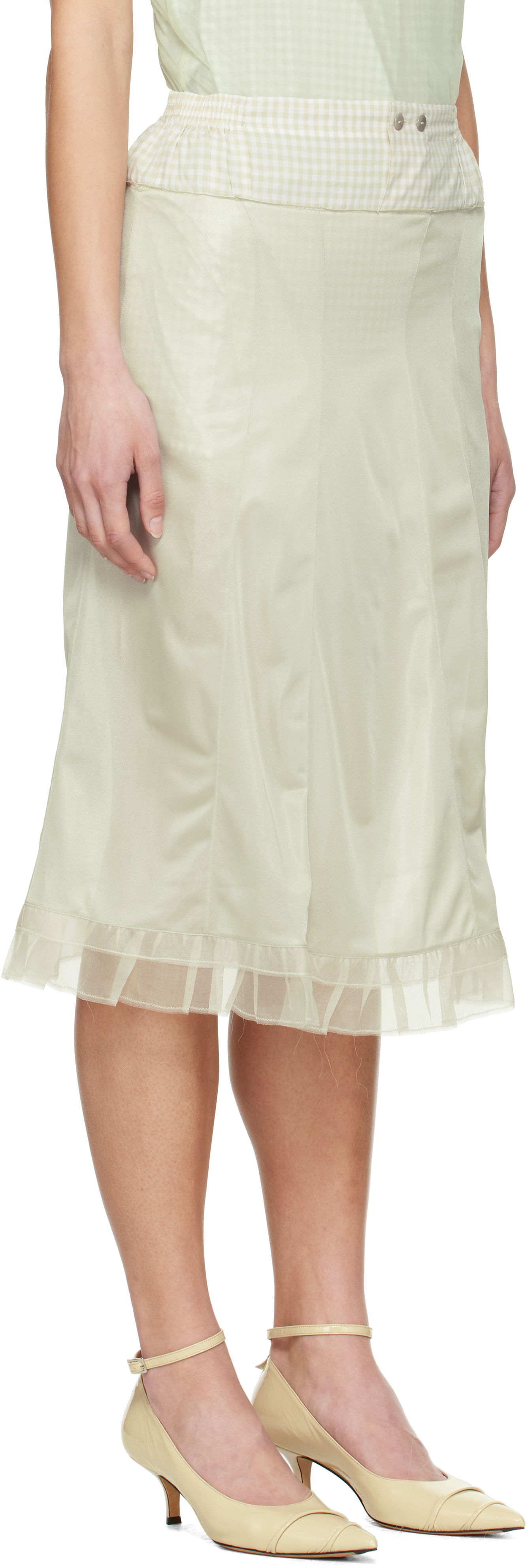 Kjol Maison Margiela Maison Margiela 'Anonymity Of The Lining' Midi Skirt Grön | S51ME0030 MTJ022, 1