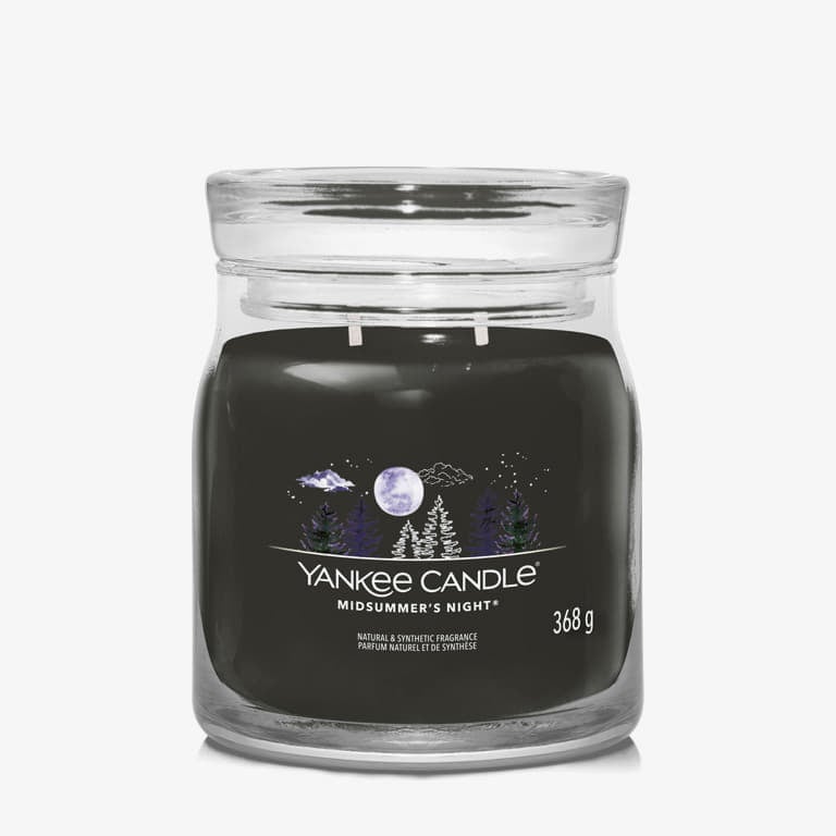 Ljus Yankee Candle Scented Candle Midsummer's Night Medium Jar 2 Wicks Svart | 40789