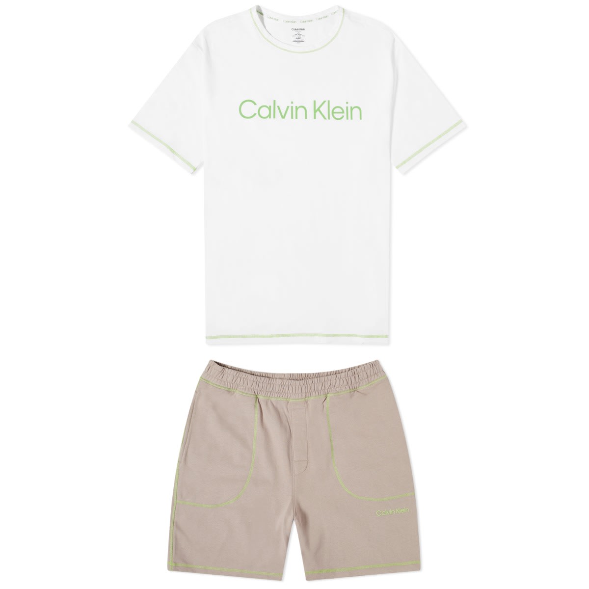 Pyjamas CALVIN KLEIN Future Shift Short Sleeve Lounge Set Vit | 000NM2471EKDD, 0
