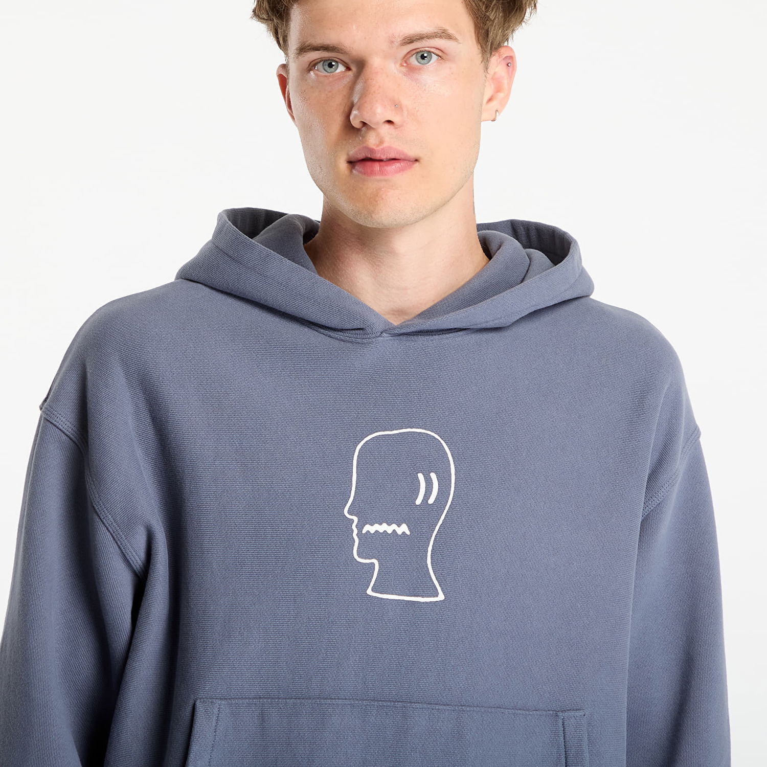 Sweatshirt Brain Dead Logo Head Hoodie Slate Blå | BDS25T09004821BL05, 1