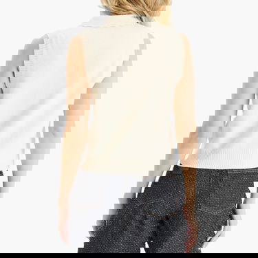 Sweater GANNI GANNI Graphic Wool Mix Collar Vest Vit | K2463-135, 3