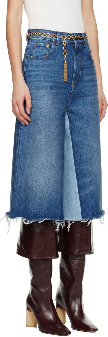 Jeans CHLOÉ Chloé Bermuda Patchwork Denim Shorts Blå | CH25SDS02158, 1