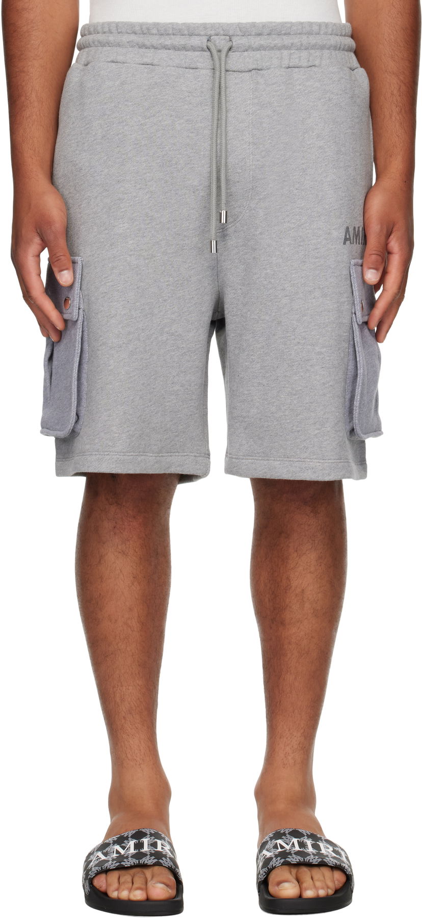 Shorts AMIRI AMIRI Stencil Cargo Shorts Grå | AMJYSH1045