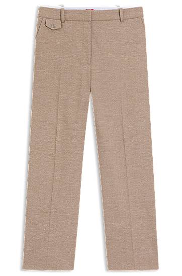 Byxor BOSS Relaxed Fit Stretch Trousers Beige | 50542692