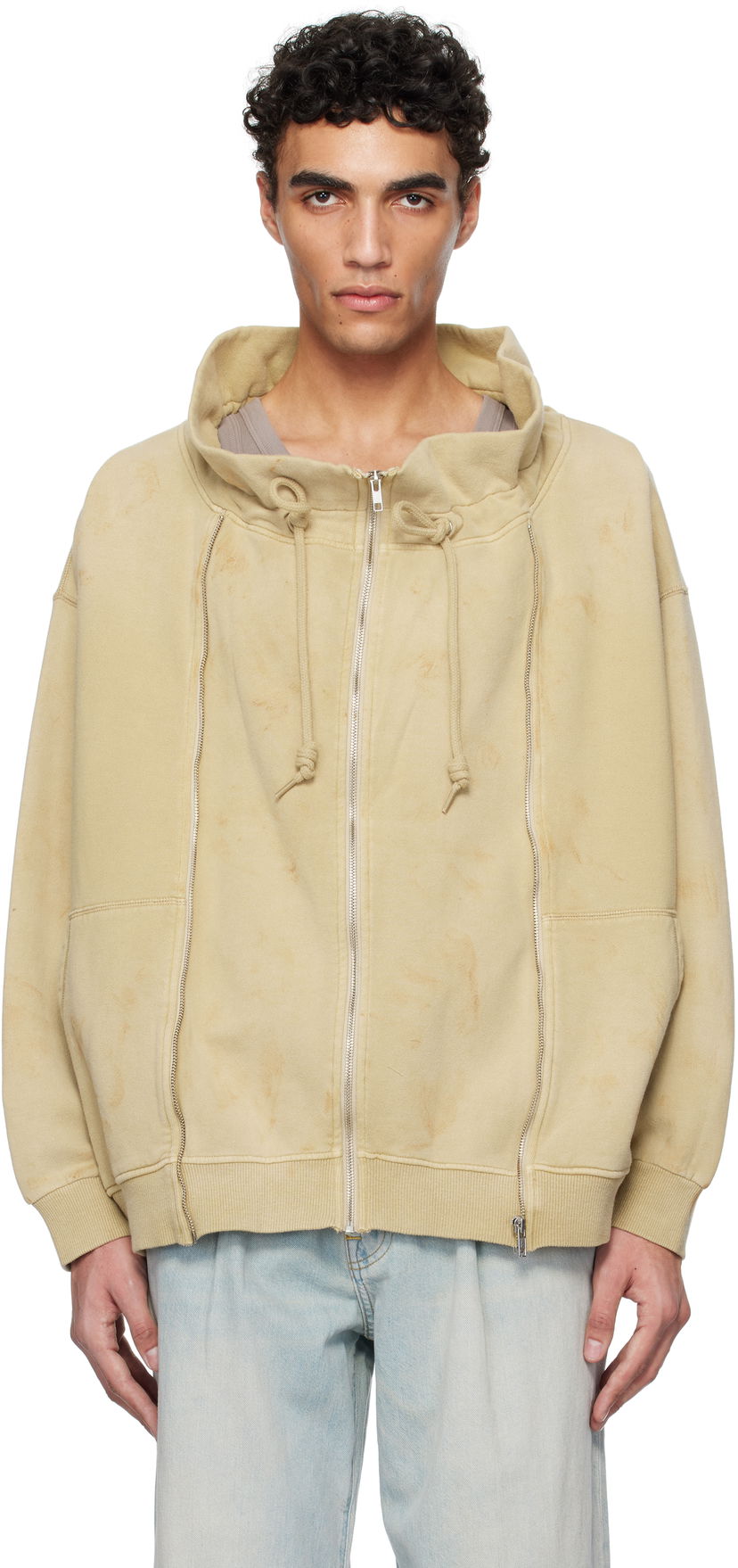 Sweatshirt R13 R13 Paperbag Zip-Up Sweatshirt Beige | R13WK347-001BF