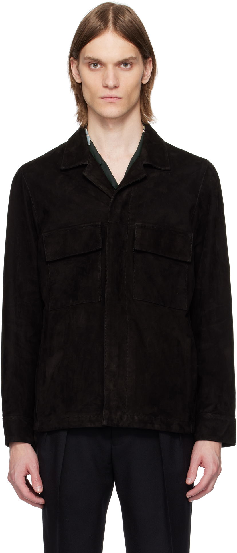 Jacka Paul Smith Paul Smith Casual-Fit Suede Jacket Svart | M1R-147Z-P00040-79