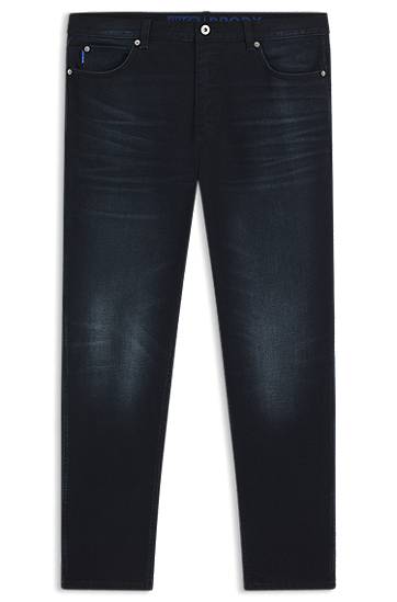 Jeans BOSS Tapered-Fit Stretch Denim Jeans Blå | 50541586