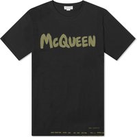 T-shirt Alexander McQueen Graffiti Logo T-Shirt Svart | 622104QTAAC-0519, 1