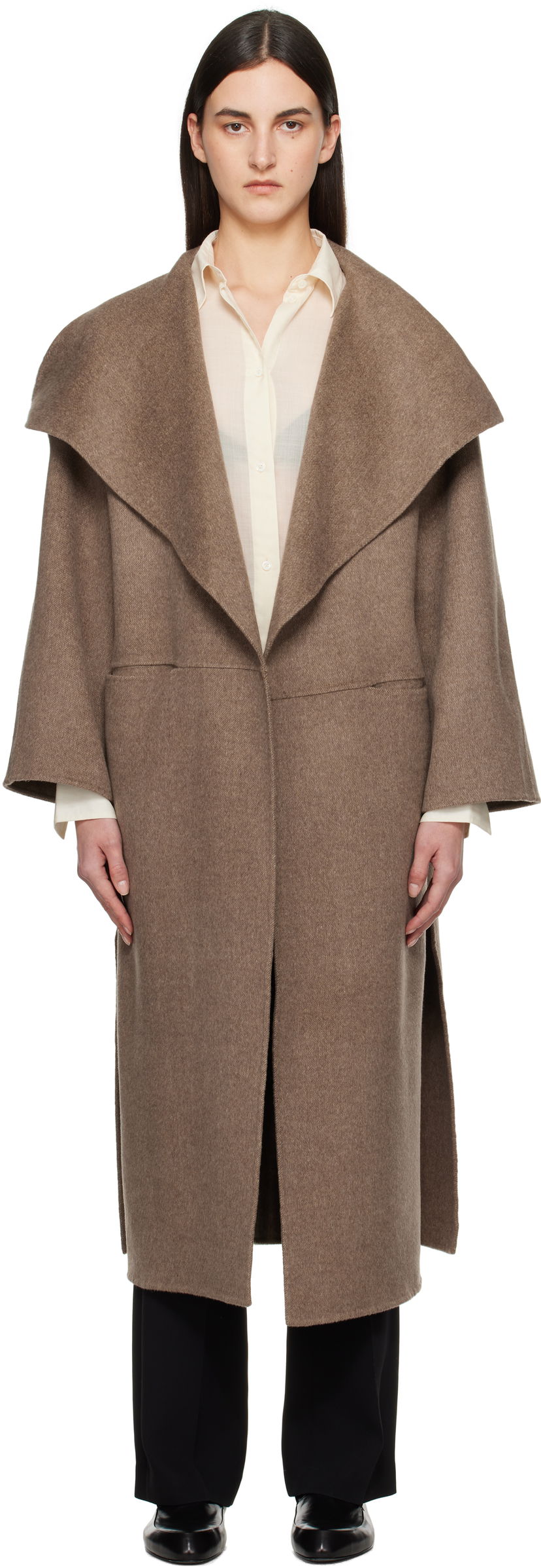 Rockar TOTEME TOTEME Signature Wool Cashmere Coat Brun | 251-WRO885-FB0360