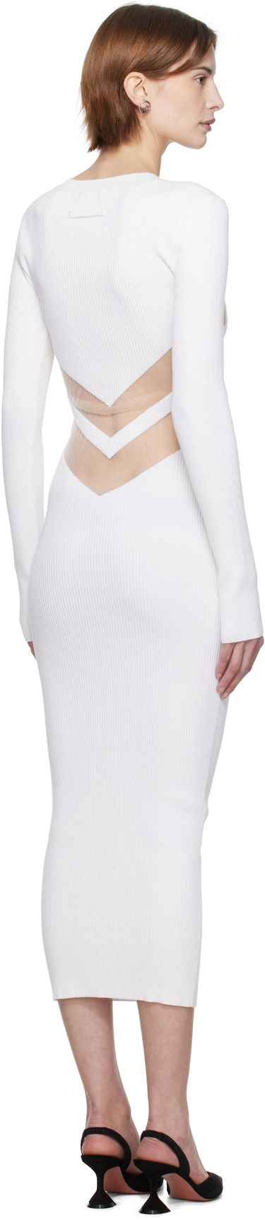 Klä Jean Paul Gaultier Jean Paul Gaultier 'The Chevrons' Midi Dress Vit | 25/33-F-RO379-M085-01, 2