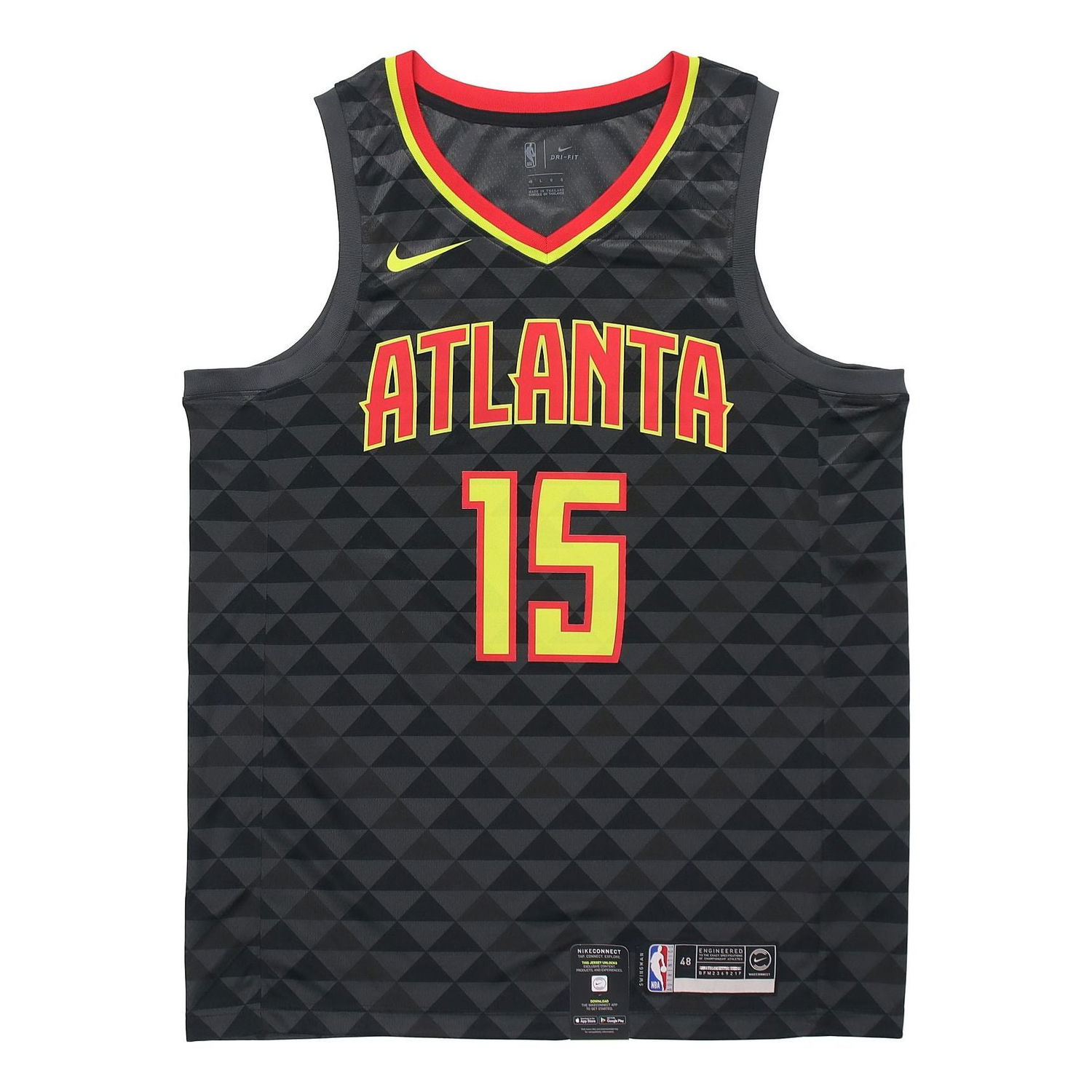 Jersey Nike NBA Atlanta Hawks Vince Carter No. 15 Basketball Jersey Fan Edition Svart | 864457-021, 0