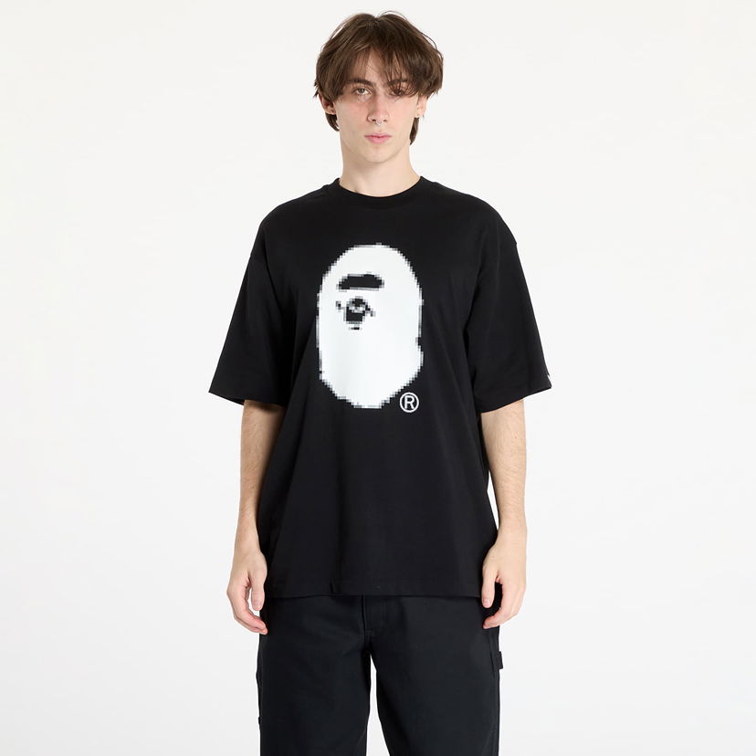T-shirt BAPE Pixel Ape Head Relaxed Fit Tee Black Svart | 001TEK801348M BLK