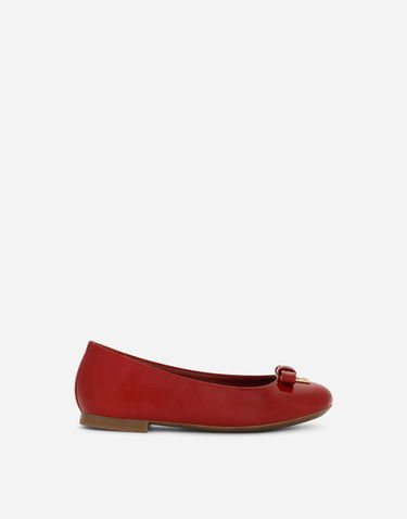 Sneakers och skor Dolce & Gabbana Dolce & Gabbana Patent Leather Ballet Flats With Metal Dg Logo Röd | D11141A132887124, 0